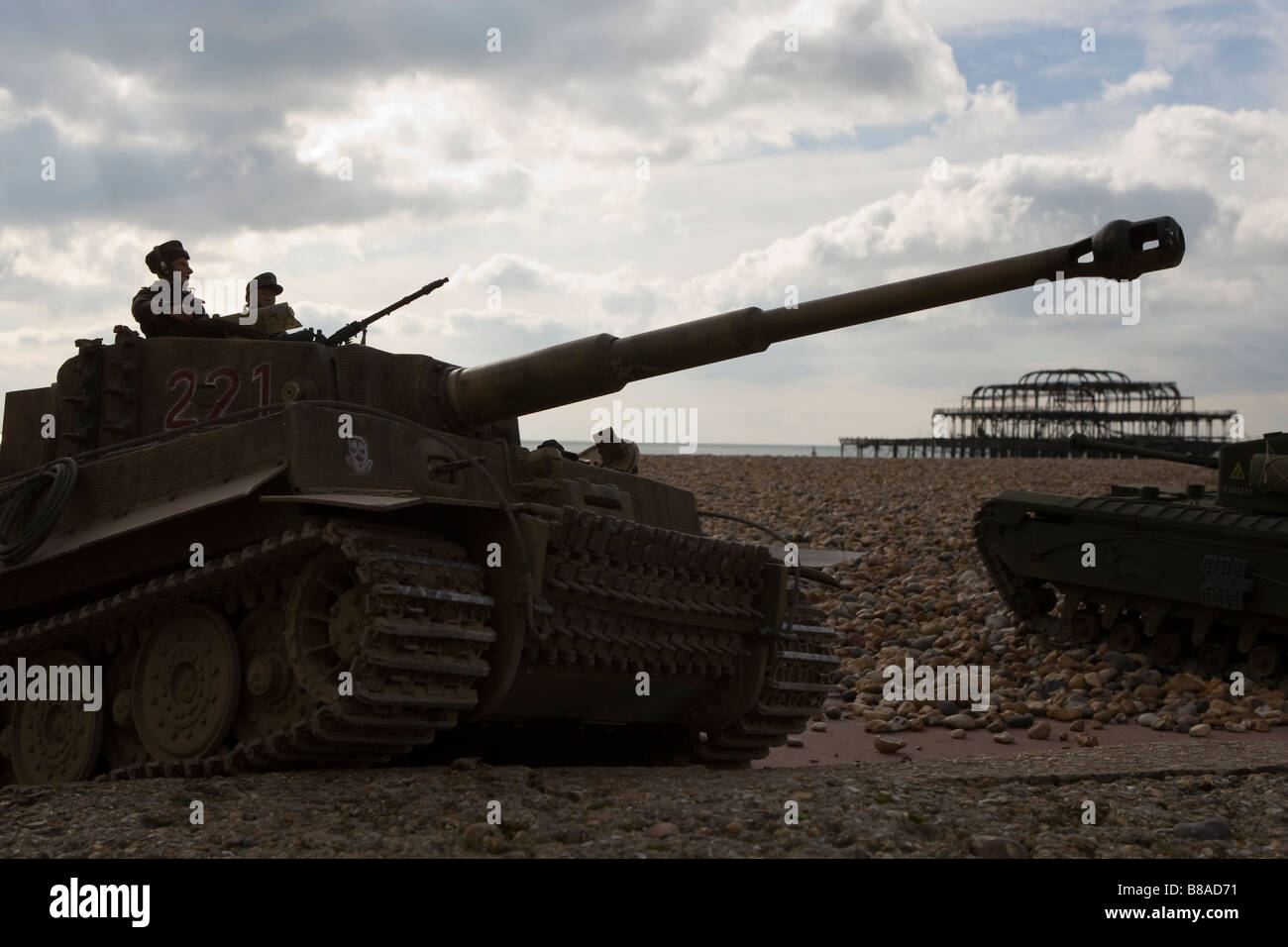Radio controlled 16 scale model German Tiger tank, Brighton seafront