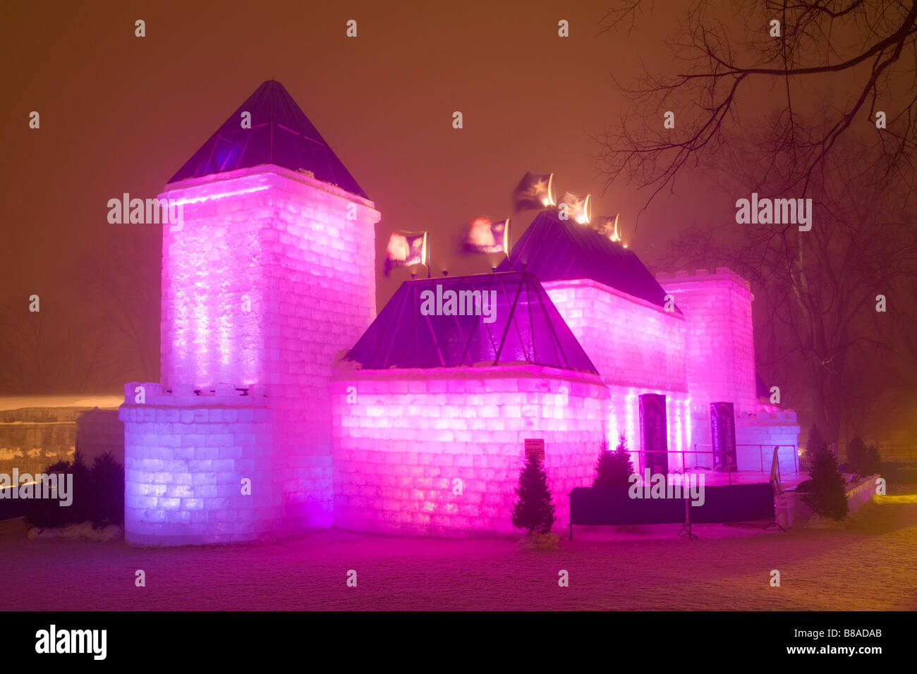 Ice Palace at Winter Carnival Quebec City Canada Stock Photo