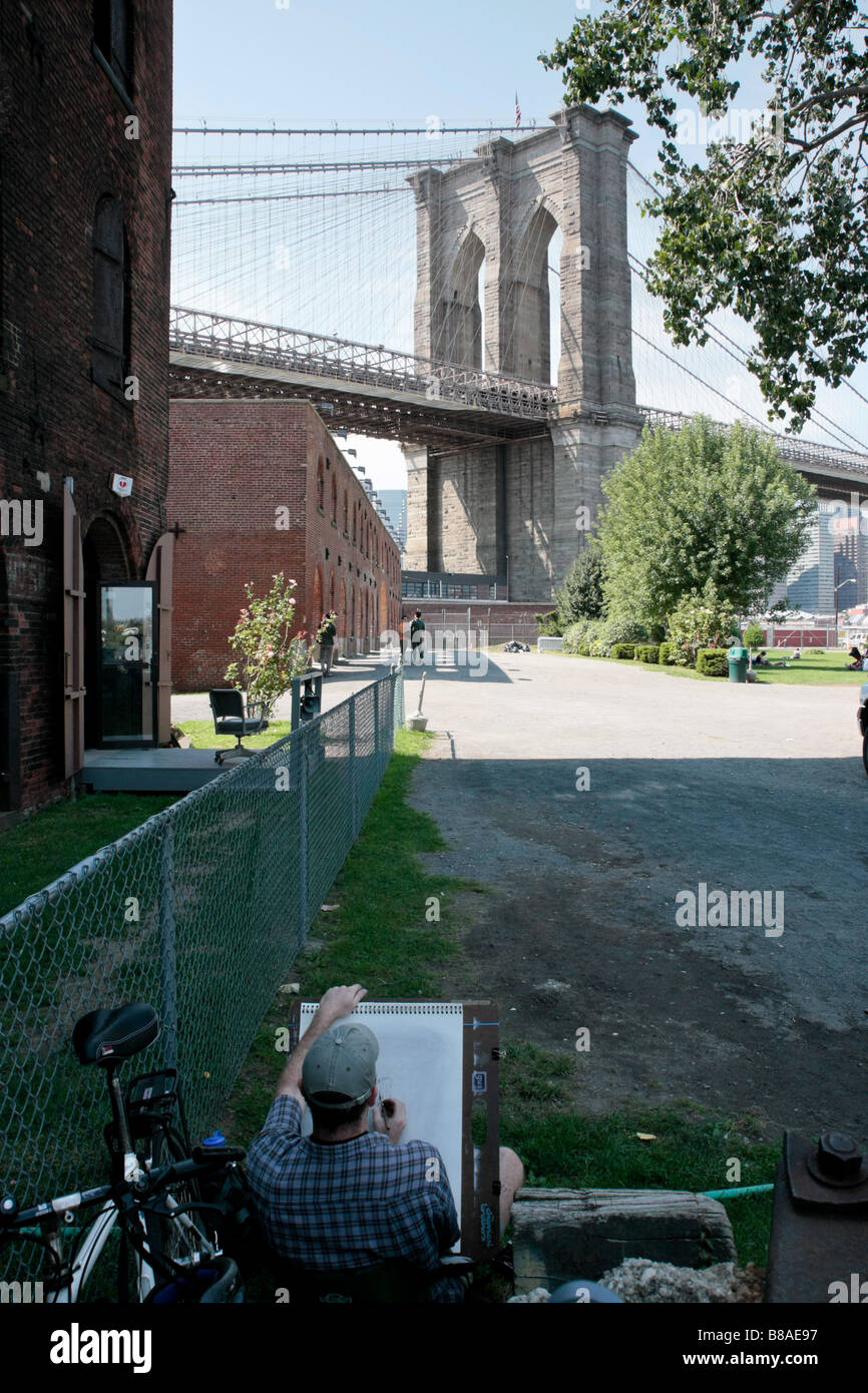 The brooklyn bridge drawing hi-res stock photography and images - Alamy