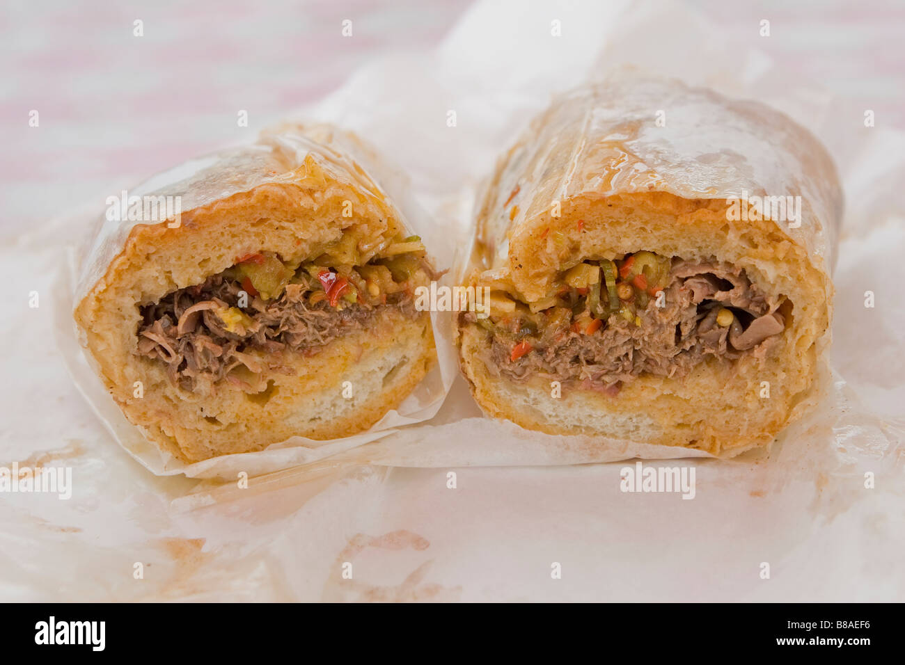 Chicago's world famous Italian beef sandwich with hot peppers Stock Photo Alamy