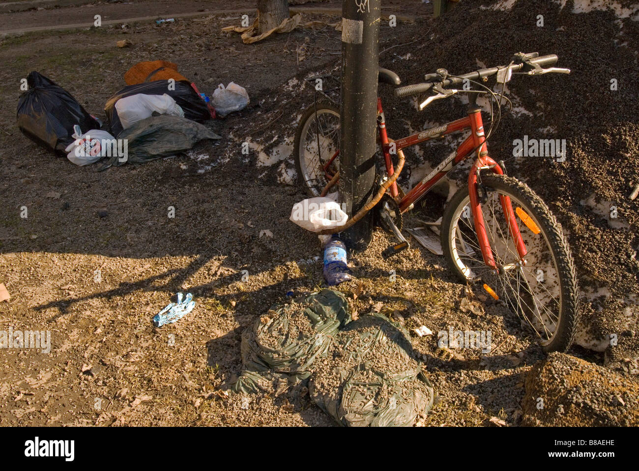 Garbage on the street in Montreal Stock Photo Alamy