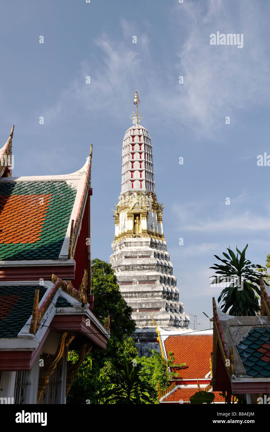 Stupa in temple grounds Wat Ratchaburana in Pahurat in Bangkok Thailand Stock Photo