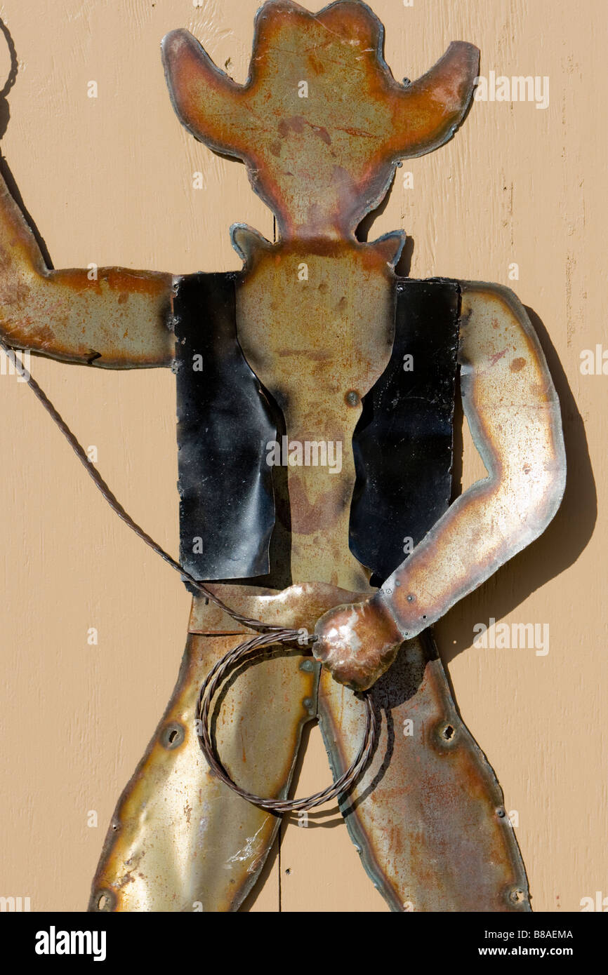 Rusty metal cowboy art Stock Photo
