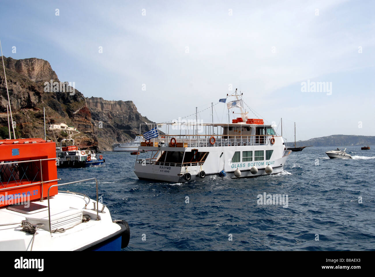 Port at Santorini Greece Stock Photo