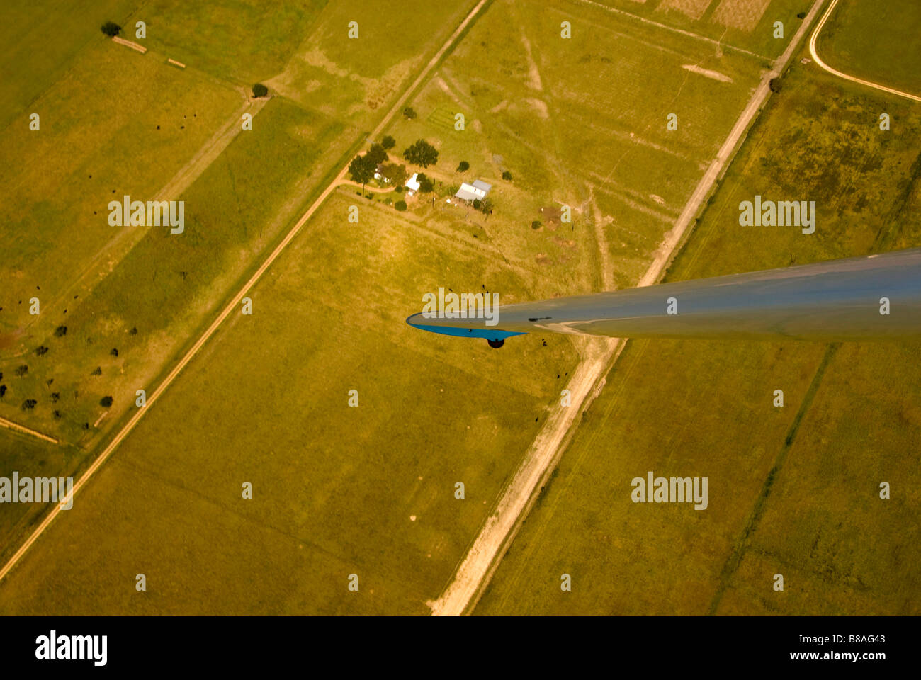 Glider plane view from cockpit over rural Texas Stock Photo Alamy