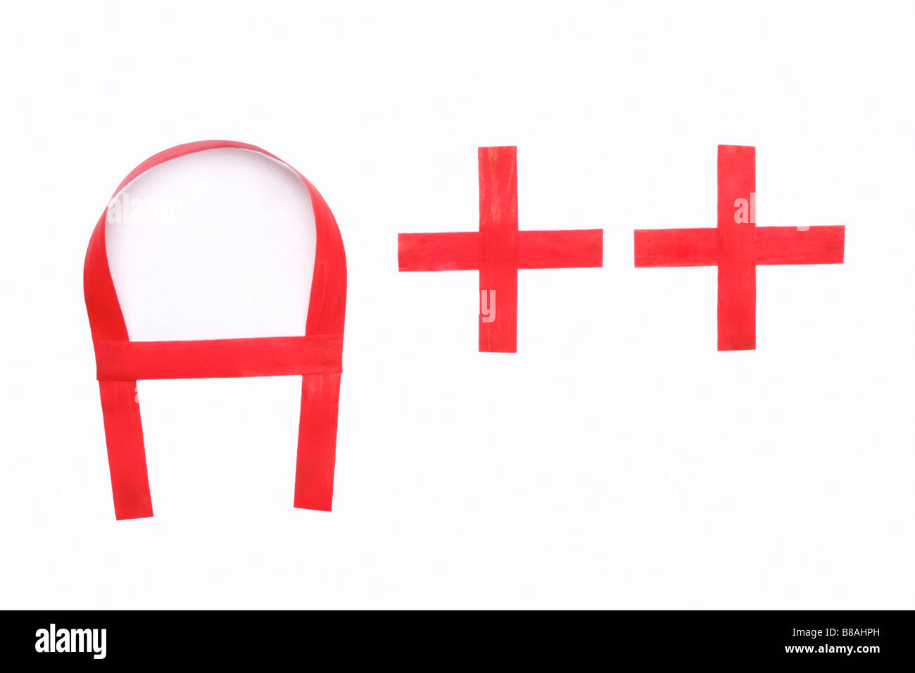 Letter A with two plus sign Stock Photo - Alamy