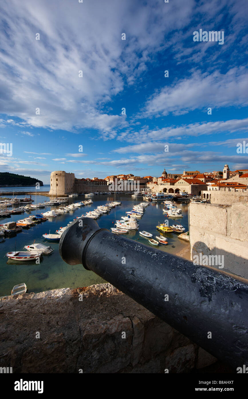 old town harbour Dubrovnik Dalmatia Croatia Stock Photo