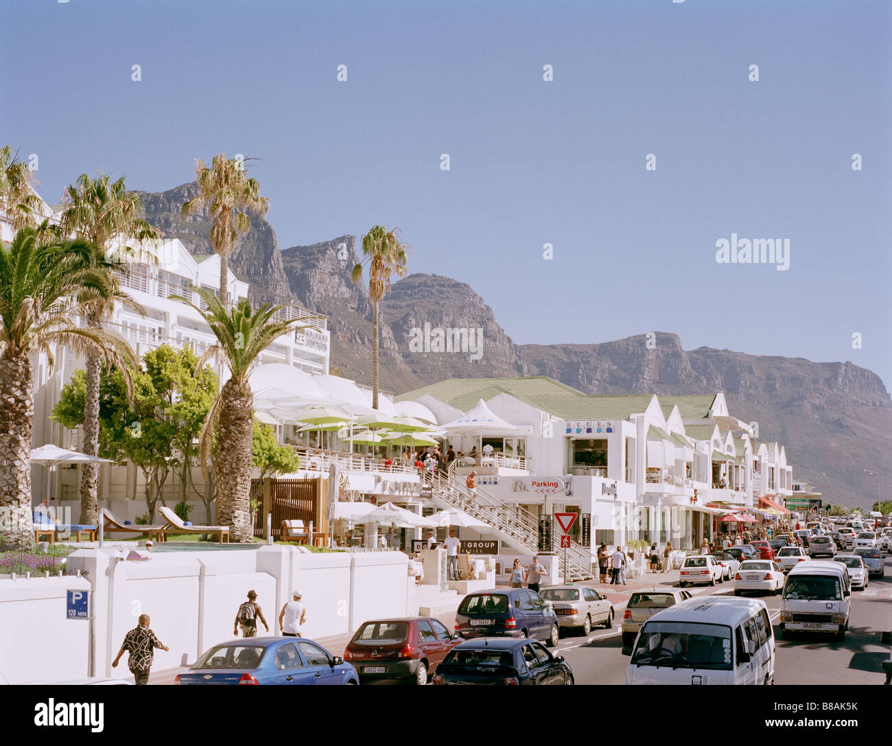 Camps Bay beach and sea in Cape Town in South Africa in Sub Saharan