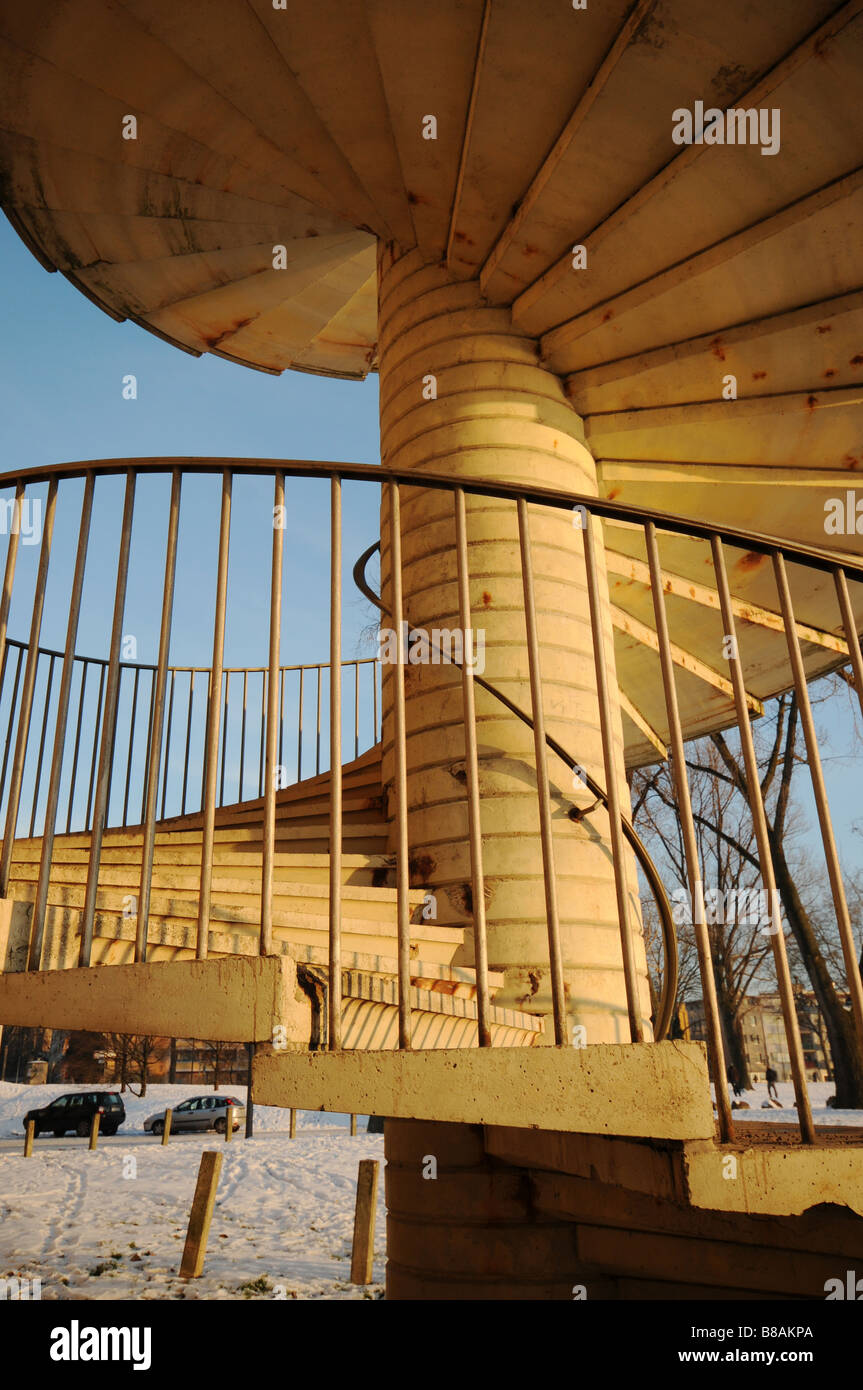 A close-up of a spiral stair. Stock Photo