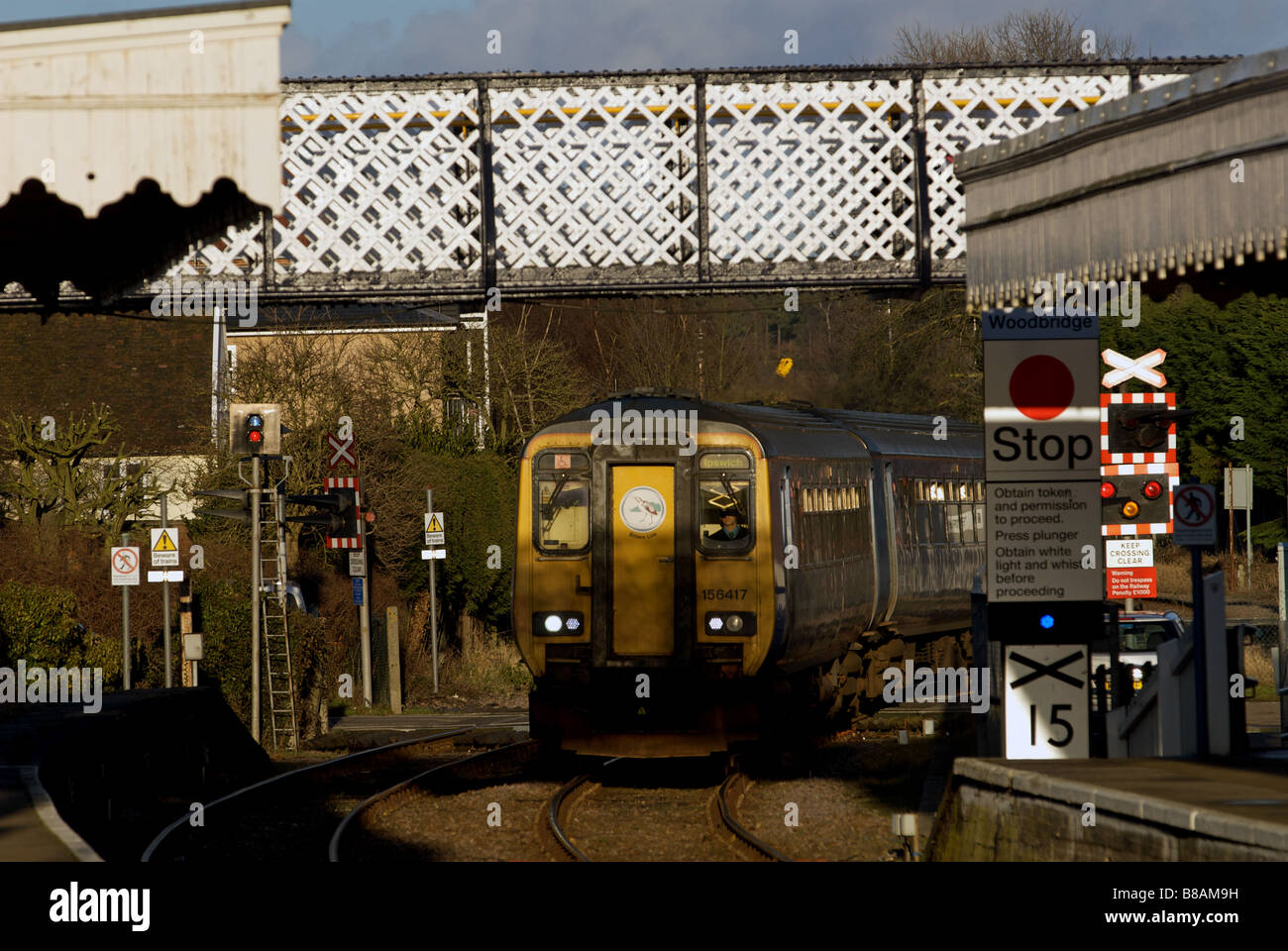 Woodbridge railway station, Suffolk, UK Stock Photo Alamy