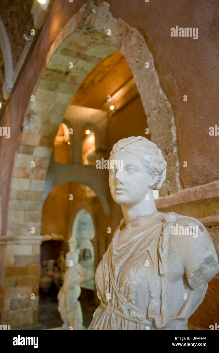 Hania / Chania, Crete, Greece. Statues in Hania Museum Stock Photo