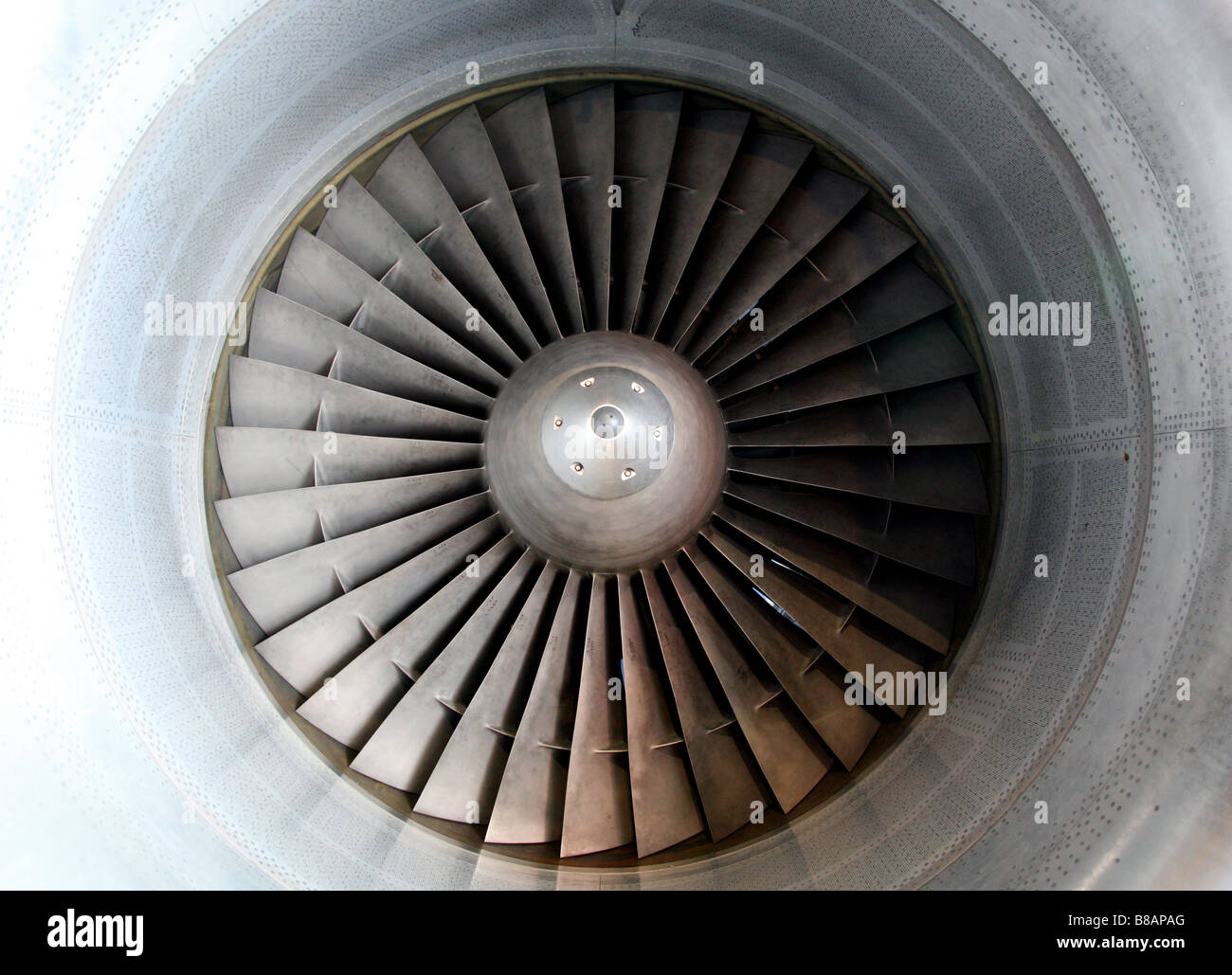Intake of Rolls Royce jet aircraft engine in Science Museum, London Stock Photo