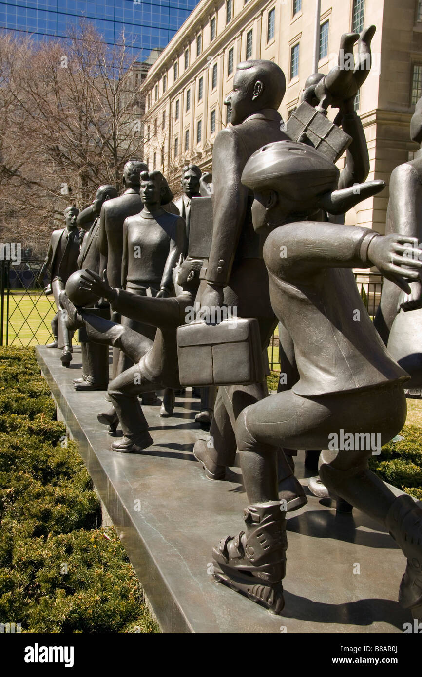 Community Sculpture by Kirk Newman, Bloor Street East, Toronto,Ontario Stock Photo