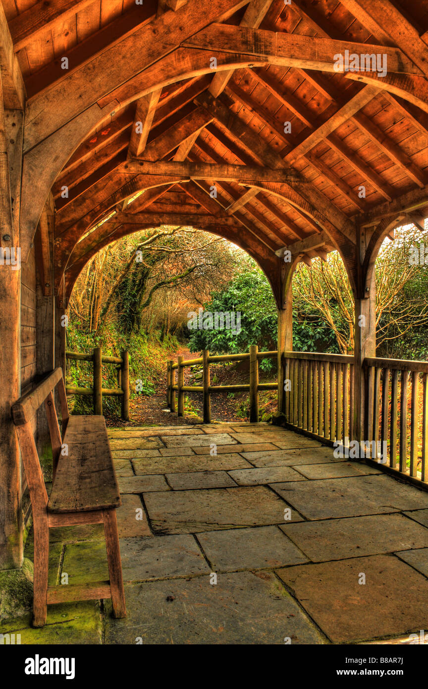 HDR Image of an old wooden shelter Stock Photo