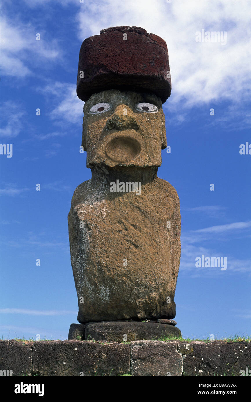 FV3514, Dave Nunuk; Statue, Moai, Easter Island, Chile Stock Photo