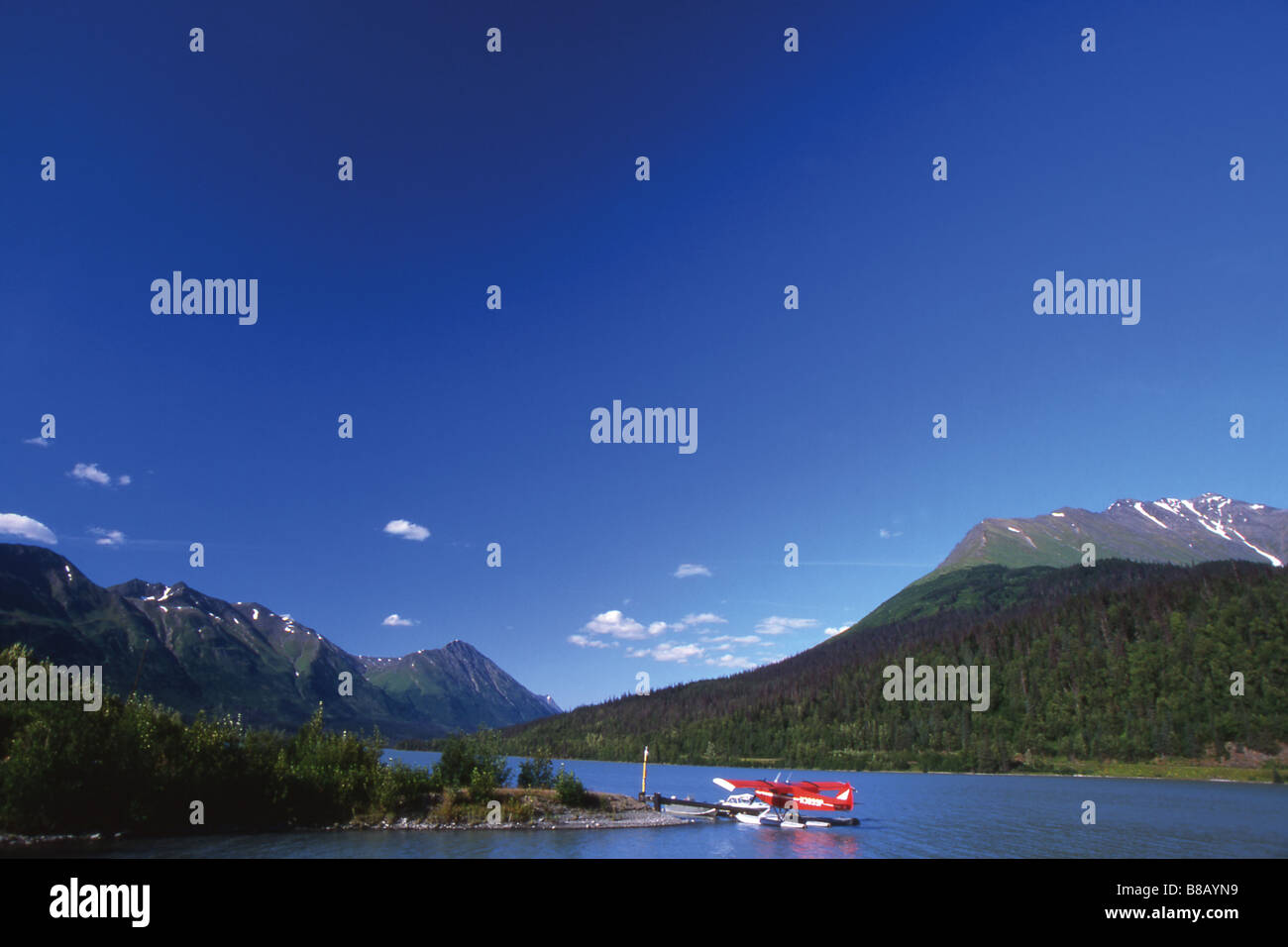 Float Plane Wiener Lake, Moose Pass, Alaska, USA Stock Photo Alamy