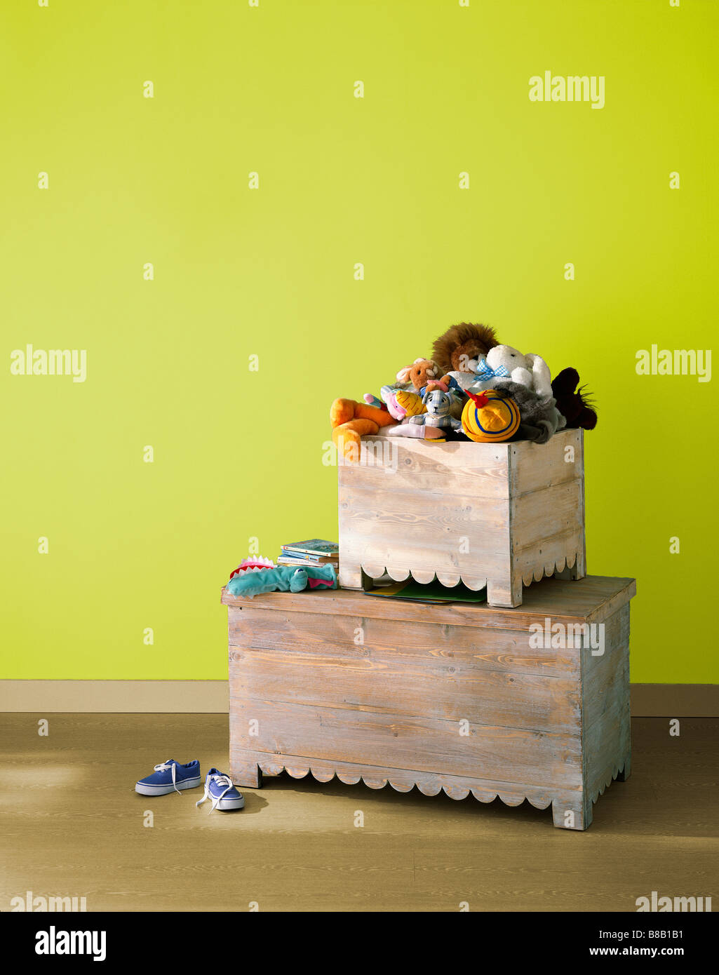 Wooden toy box Stock Photo Alamy