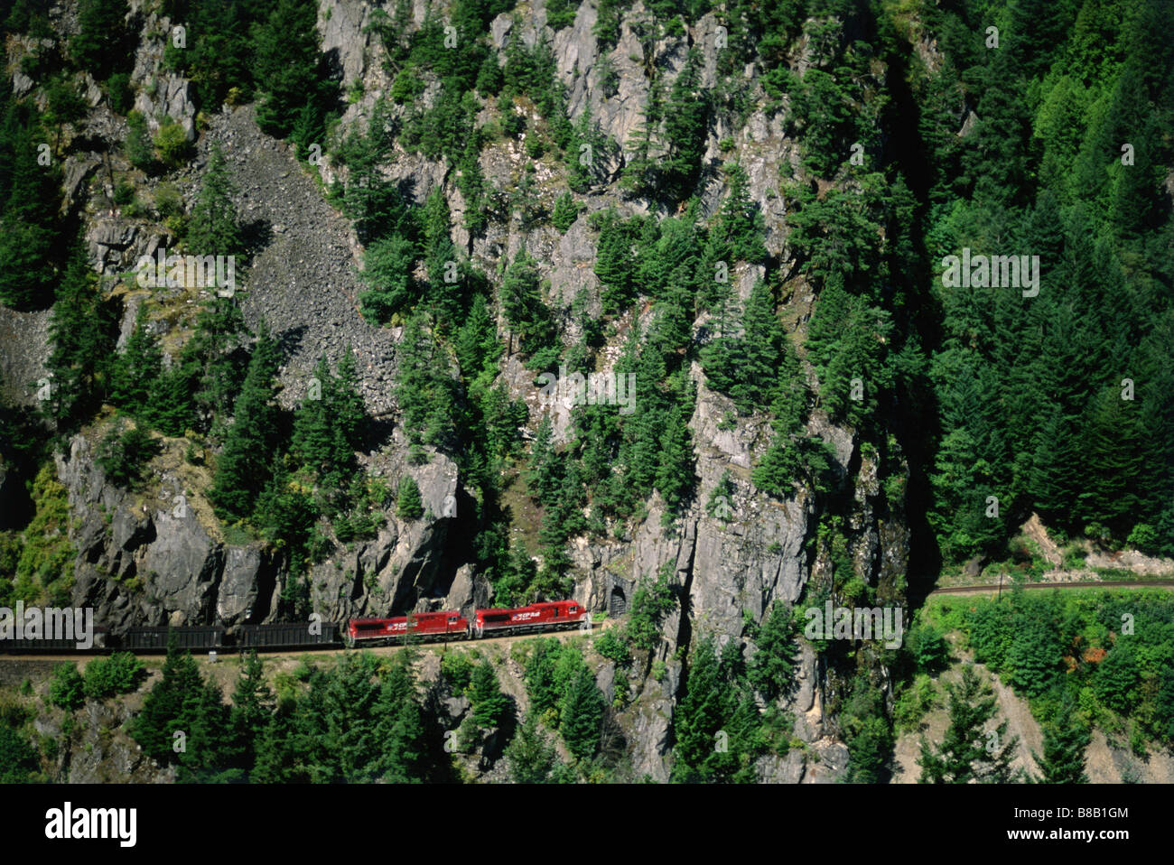 Train Tunnel, Fraser Canyon, Boston Bar, British Columbia Stock Photo Alamy
