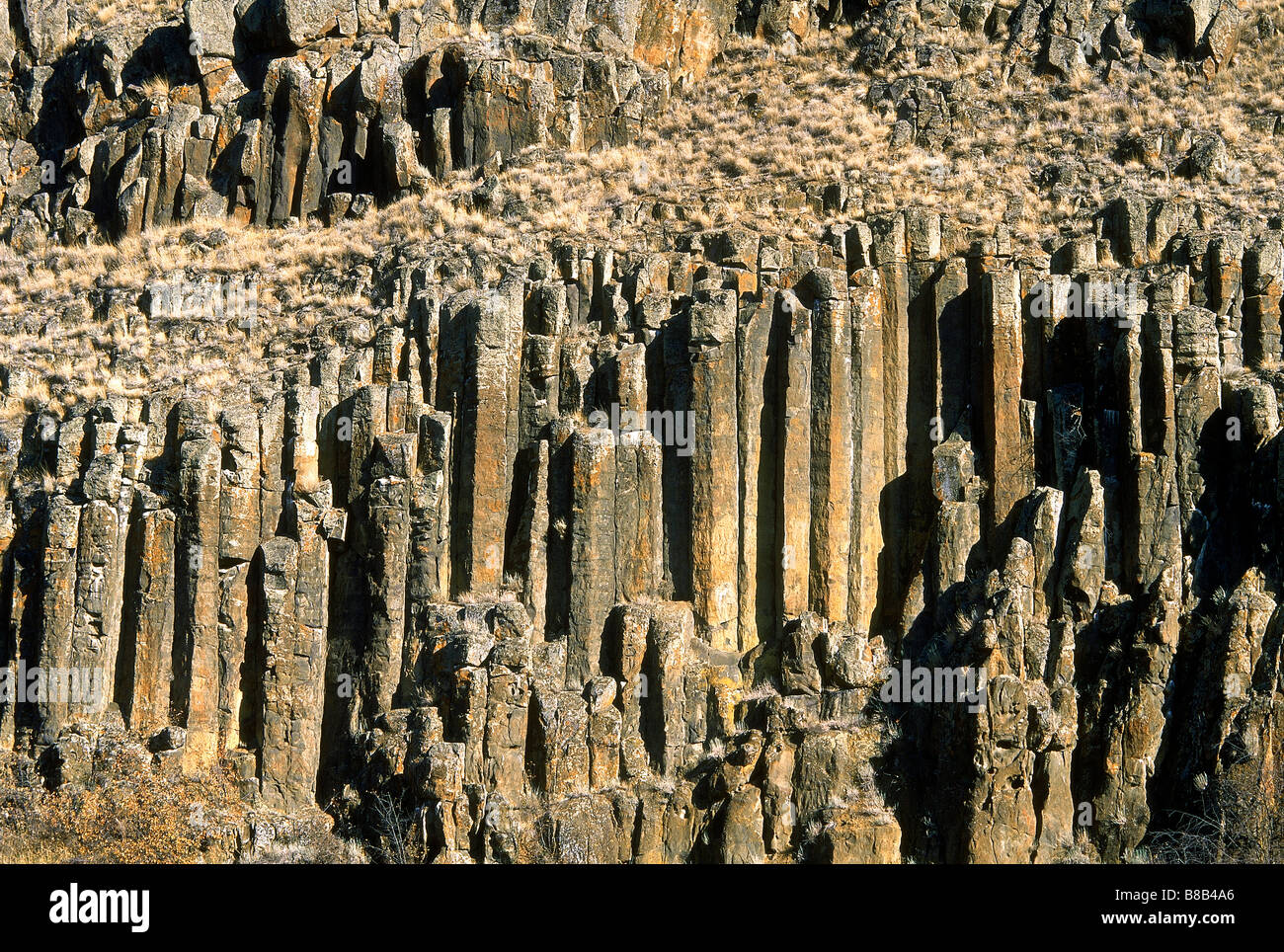 Columnar Basalt, British Columbia, Canada Stock Photo