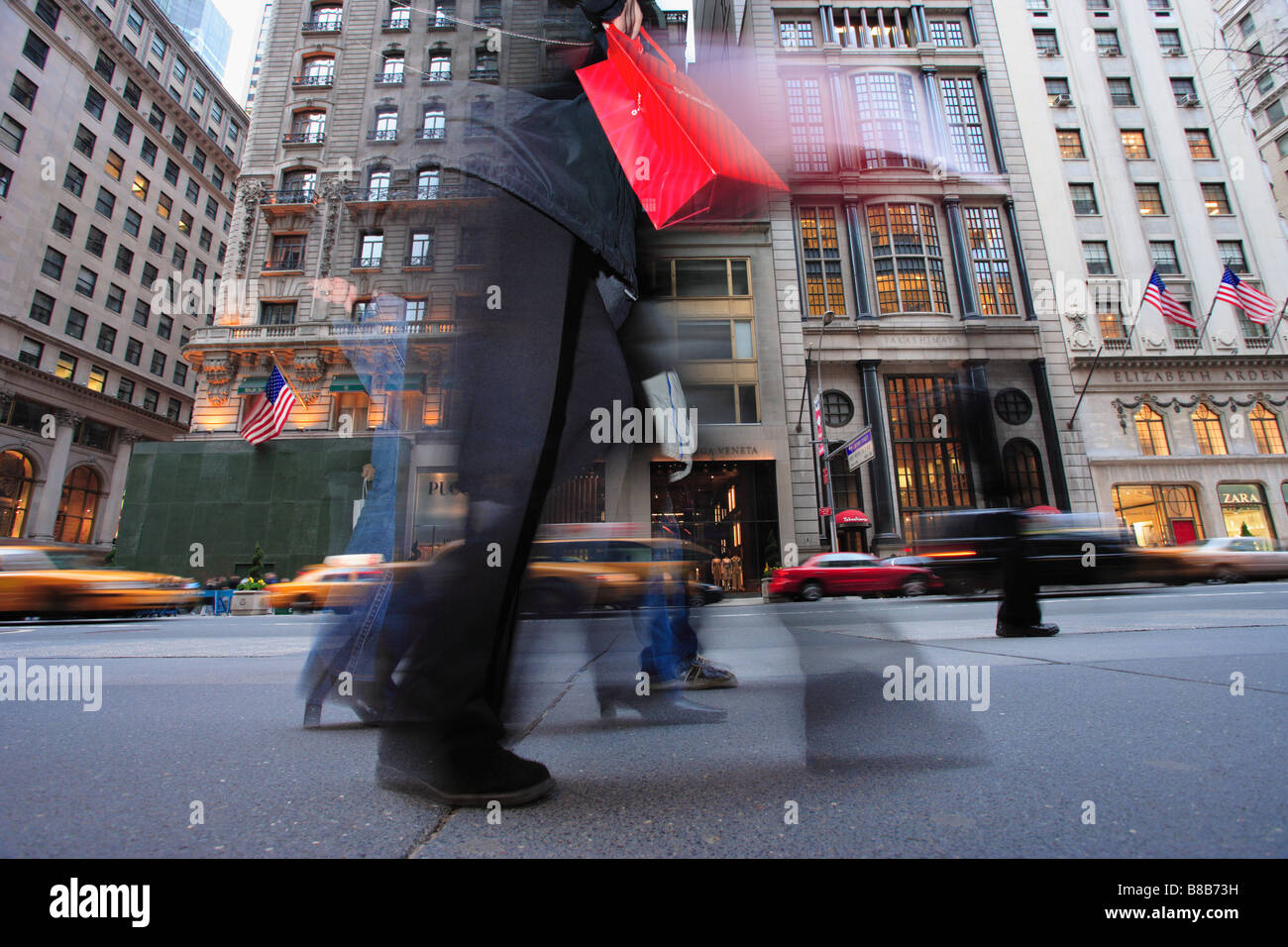 People Walking Fifth Ave, New York City Stock Photo