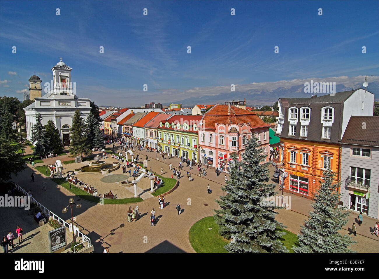 City Centre, Saint Egidius Square, Poprad, Slovakia Stock Photo