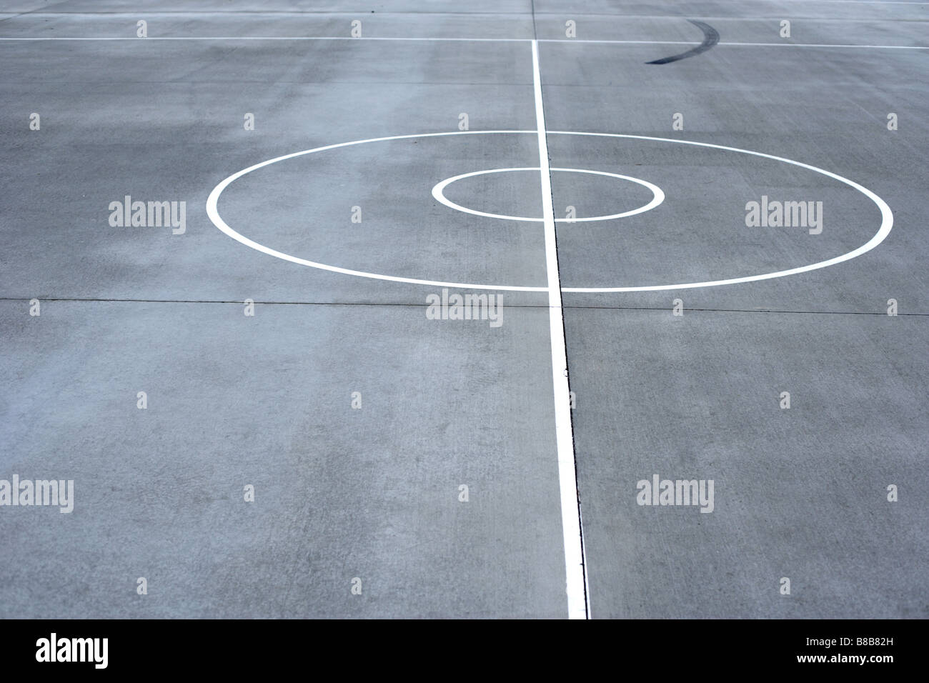 Basketball court lines on a street court Stock Photo Alamy