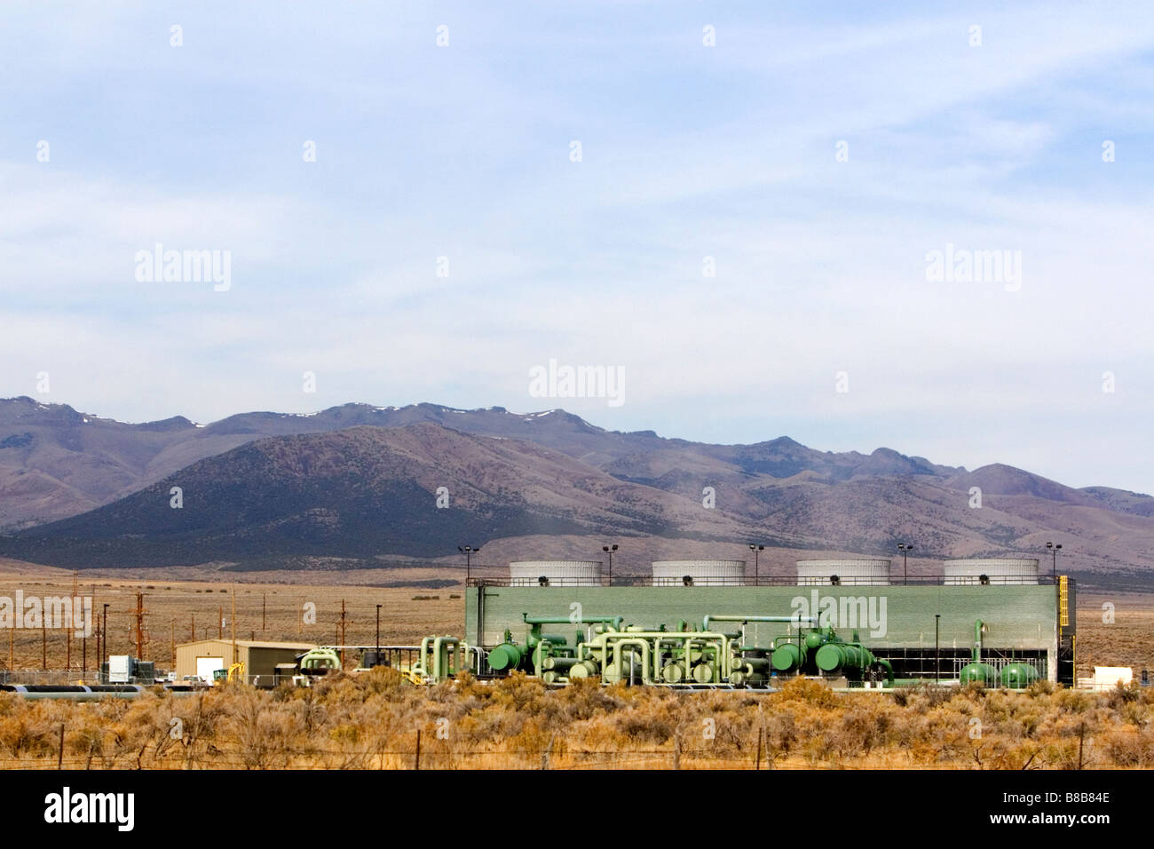 Geothermal electric power plant in Malta Idaho USA Stock Photo