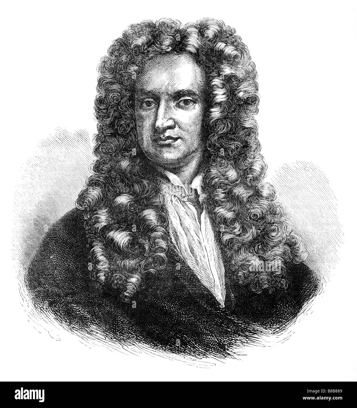 Sir Isaac Newton Portrait Illustration Stock Photo