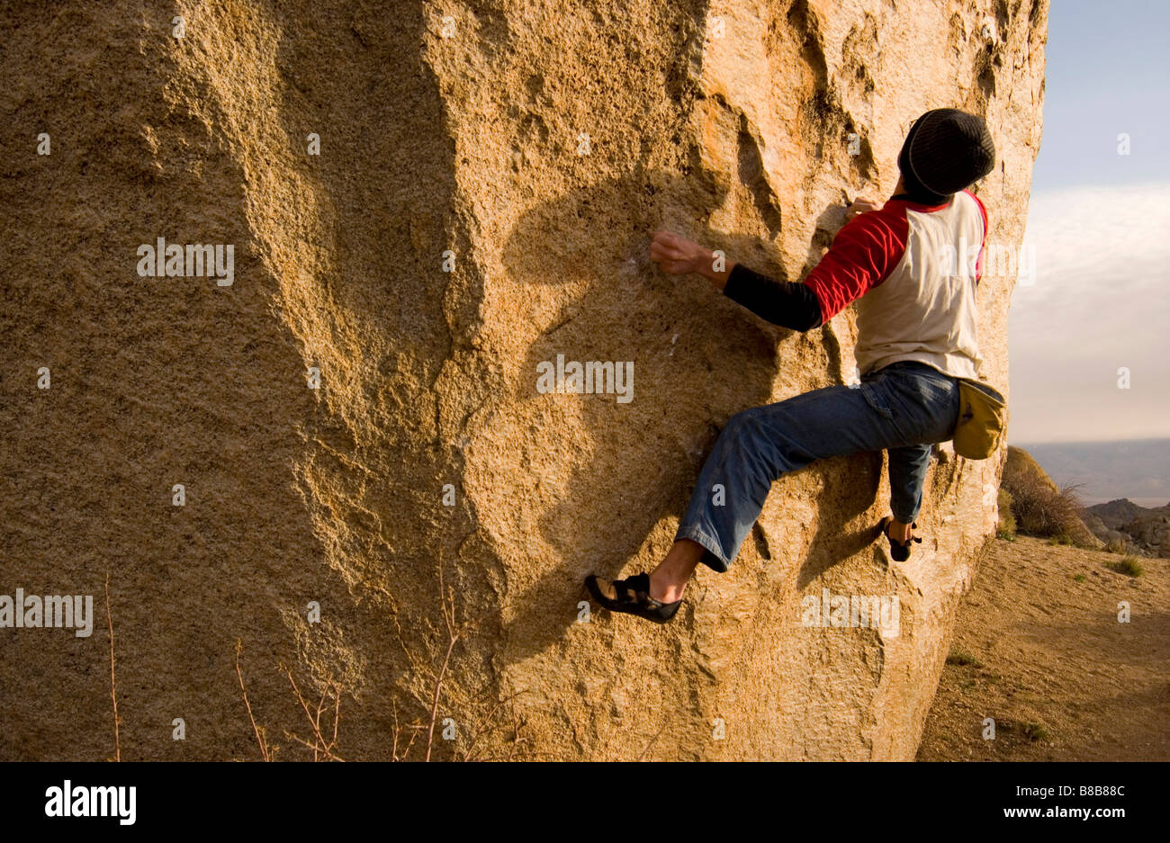 Man Rock Climbing, near California Stock Photo Alamy