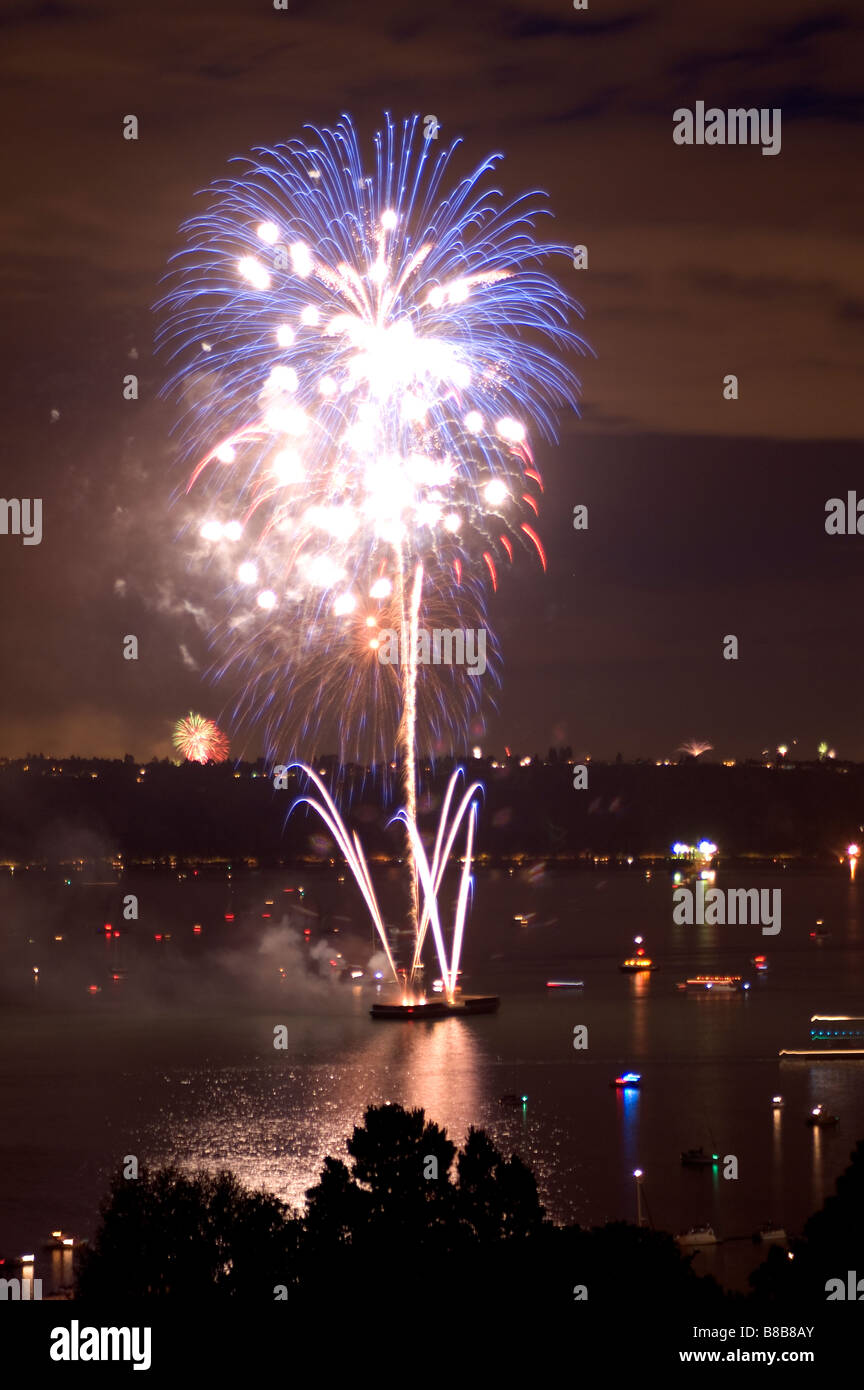 Fireworks July 4th Commencement Bay Washington Stock Photo Alamy