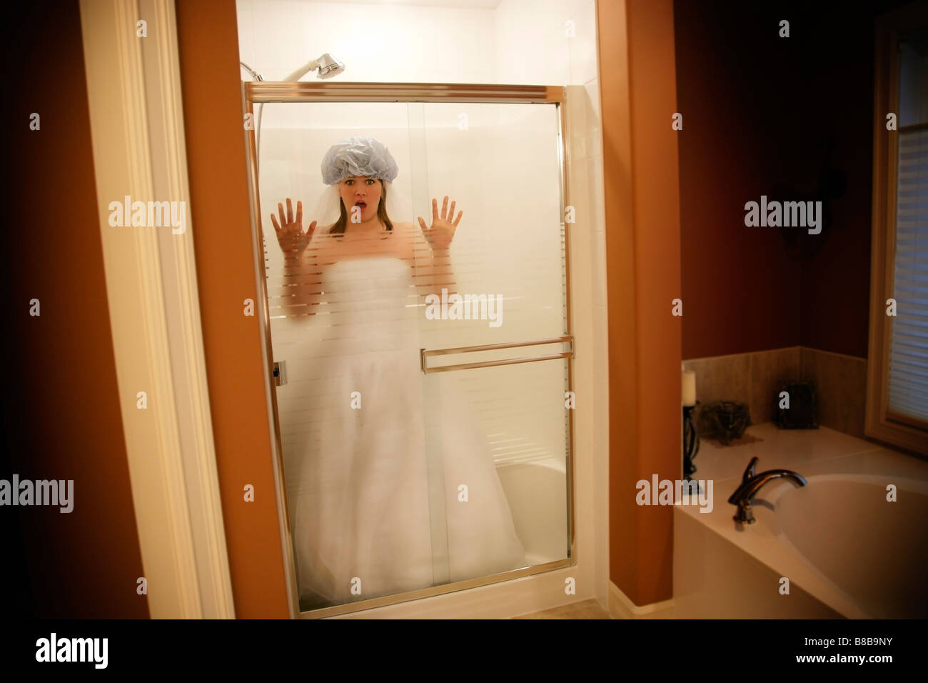 Surprise wedding shower Stock Photo Alamy