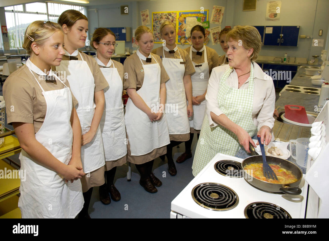 Norland Nannies being taught how to cook at the Norland College, Bath