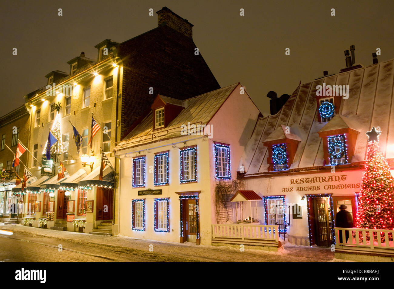Famed restaurant Aux Anciens Canadiens Old Quebec City Stock Photo