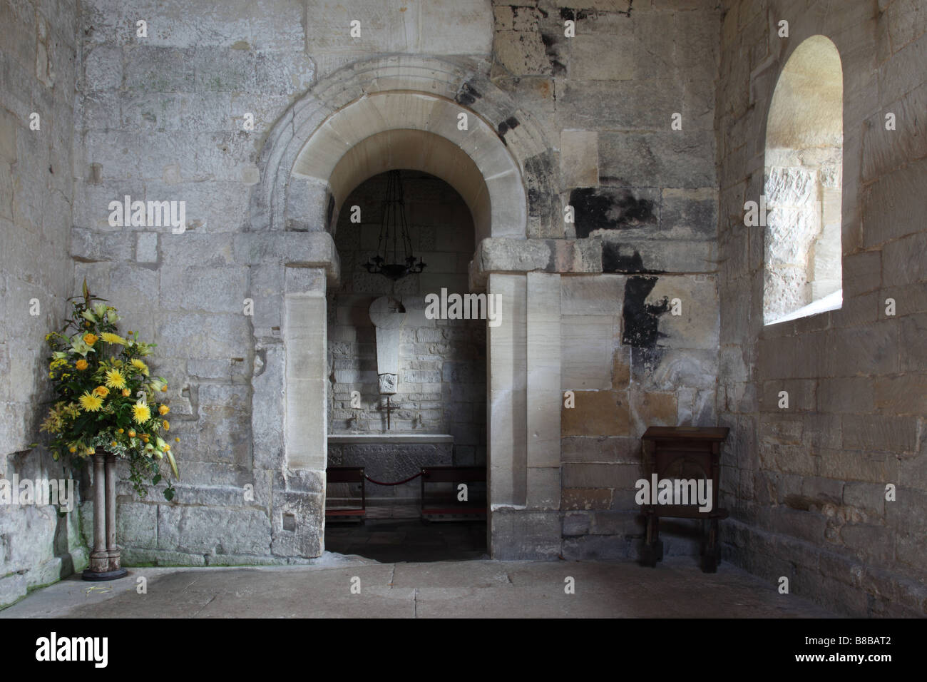 Inside The Anglo Saxon Church of St Laurence, Bradford on Avon, Wiltshire, England, UK Stock Photo