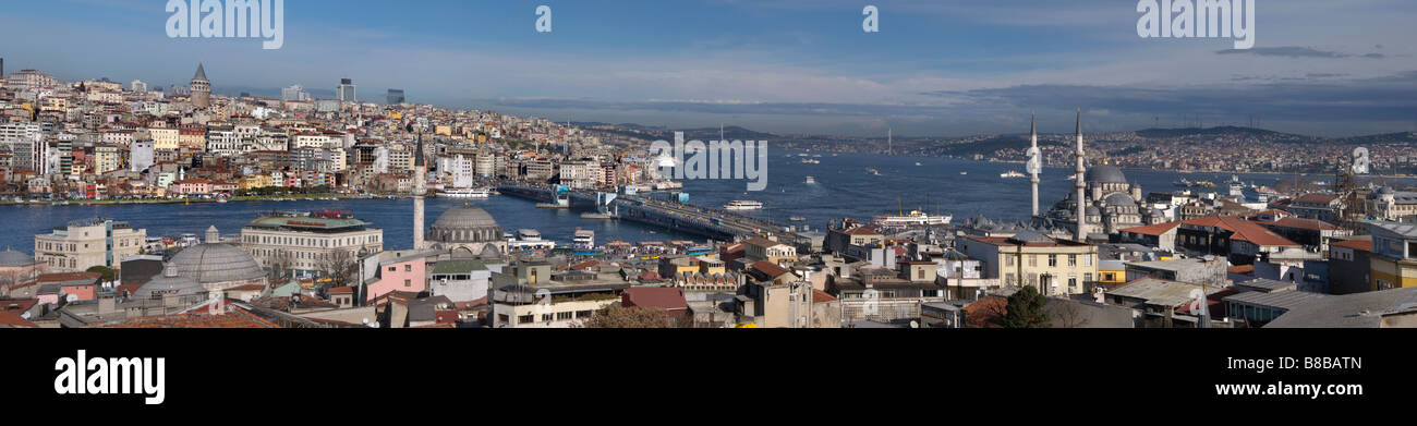 Istanbul panorama from the Suleymaniye Mosque,Turkey Stock Photo