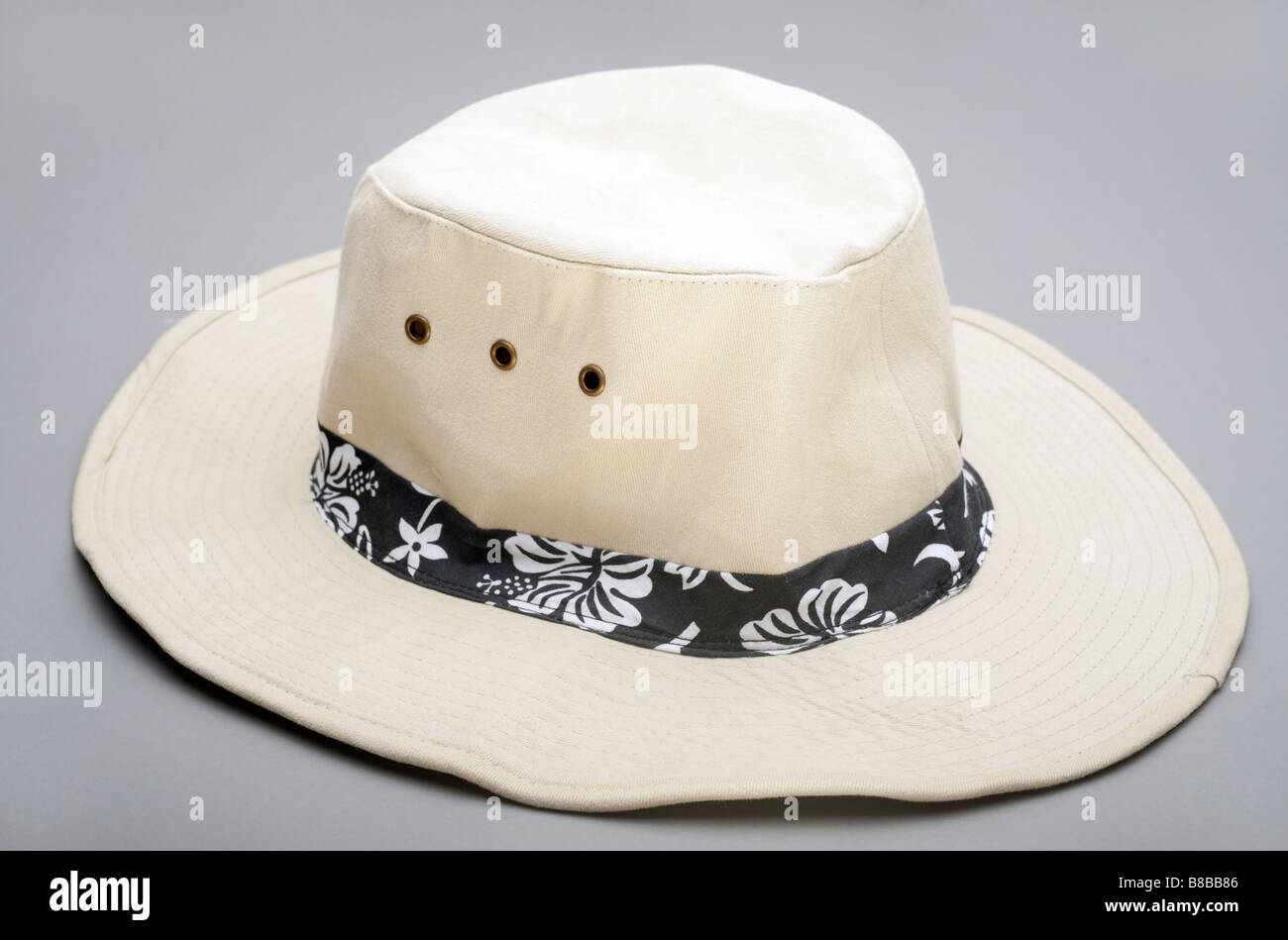 Mans Cream coloured sunhat Stock Photo