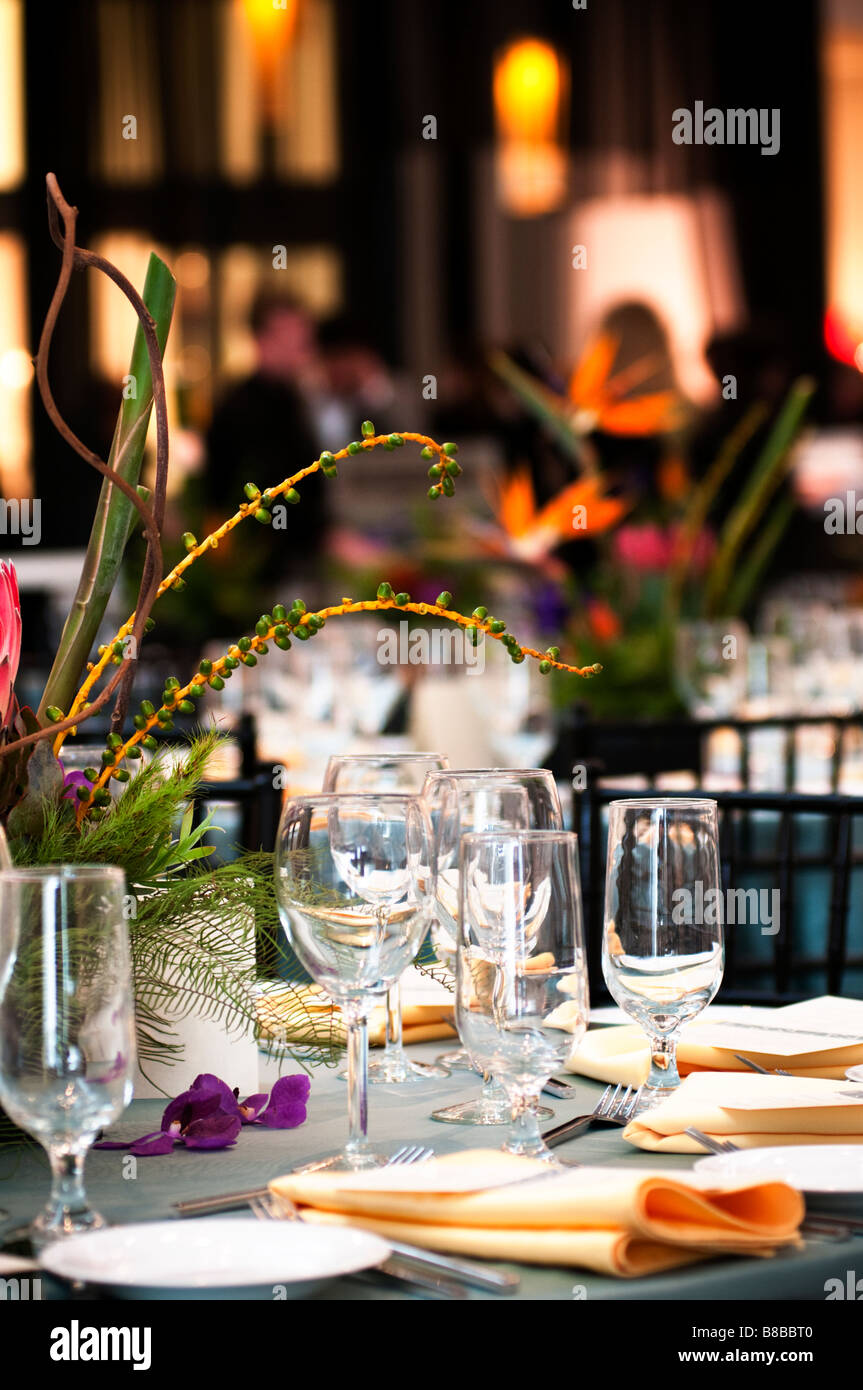 Banquet table setting Stock Photo Alamy