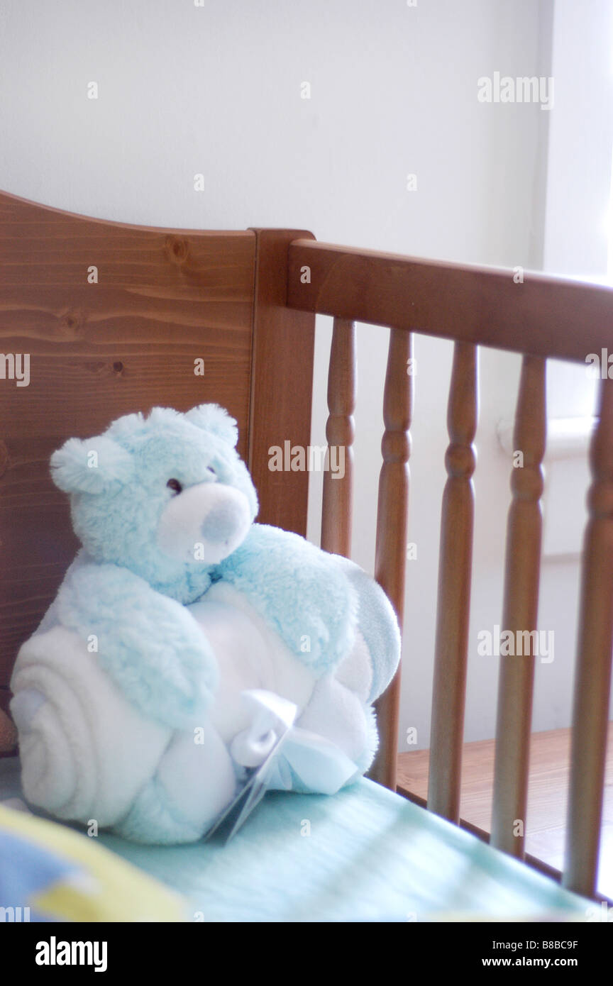 Teddy Bear Crib Stock Photo Alamy