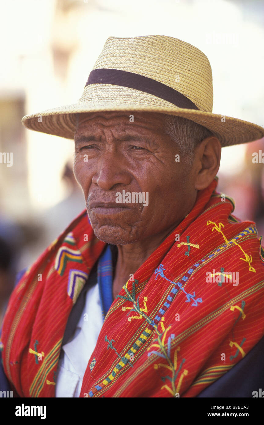 Portrait  man, Todos Santos village, Guatamala Stock Photo