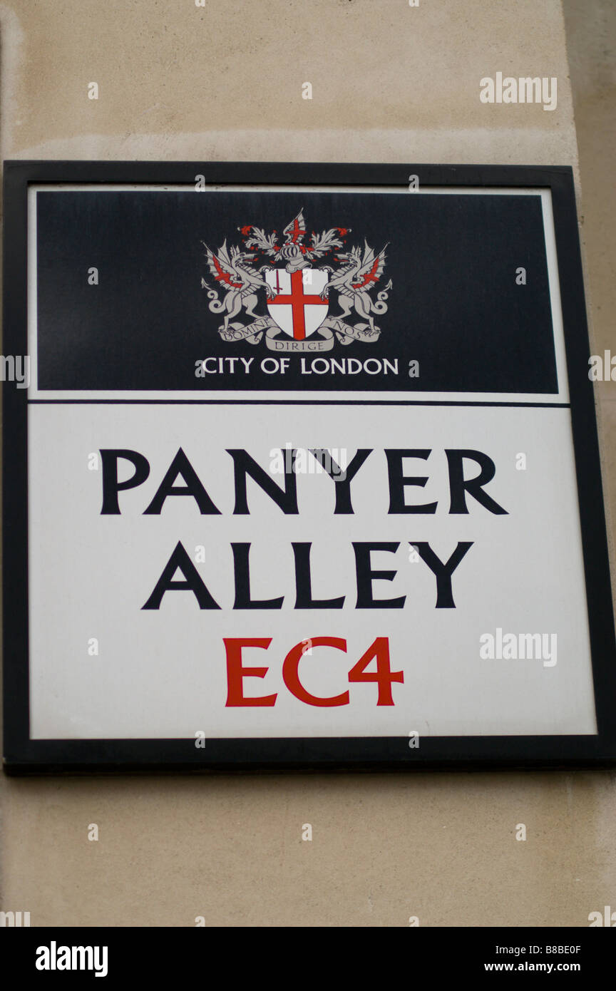 Panyer Alley EC4 sign. Stock Photo