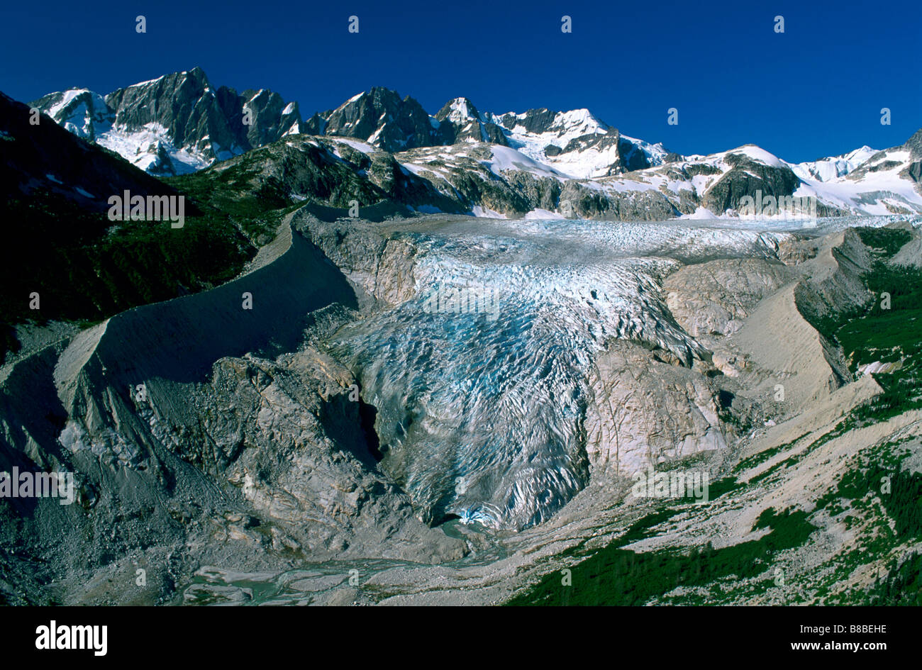 Tollot Glacier, Mt  Waddington, British Columbia Stock Photo