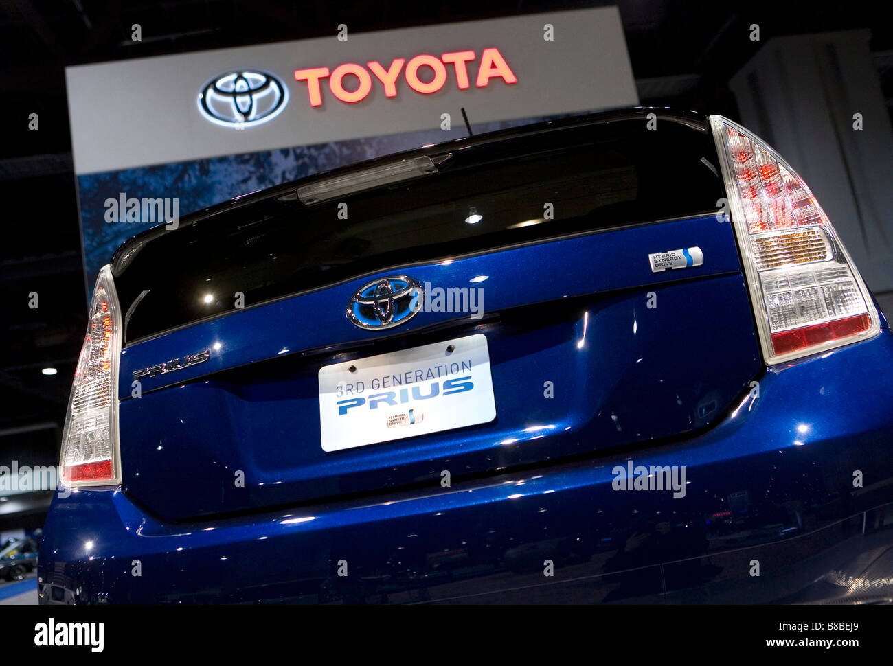 4 February 2009 Washington D C A third generation Toyota Prius on display at the Washington Auto Show Stock Photo
