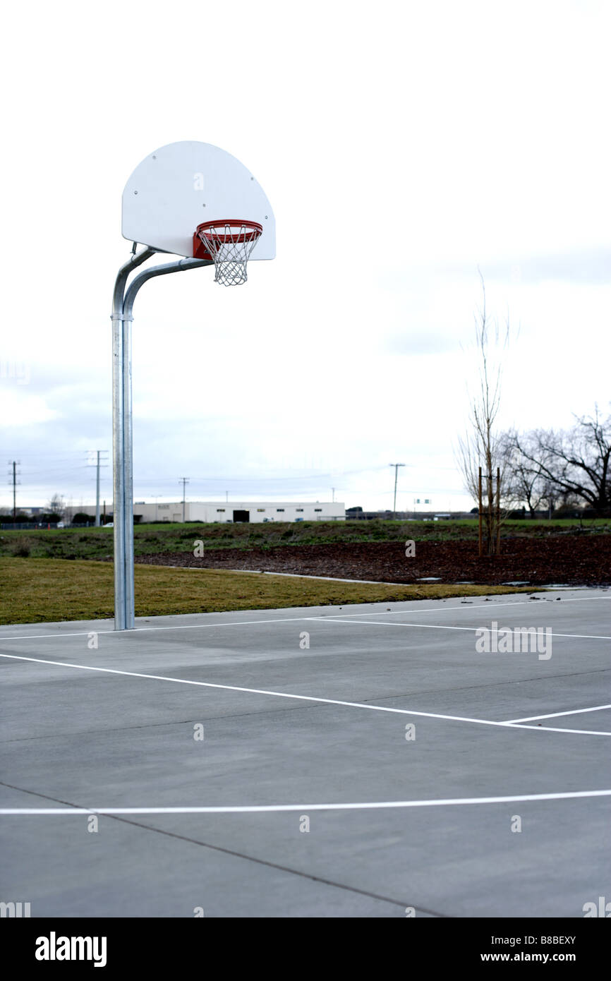 Basketball court lines on a street court Stock Photo Alamy