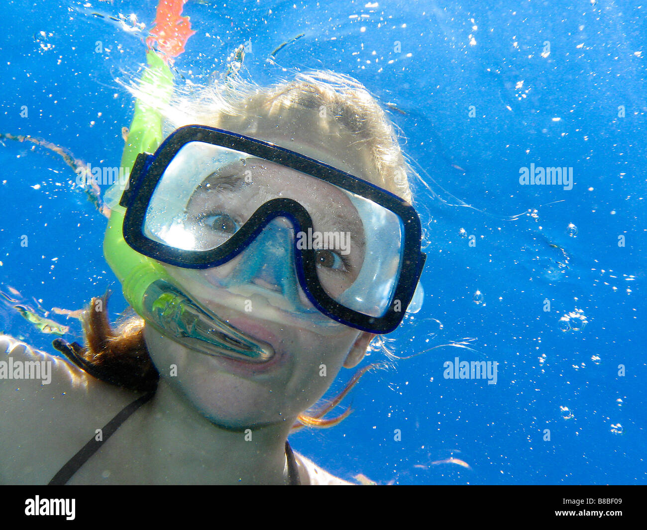 Young Girl Snorkeling, Maui, Hawaii Stock Photo Alamy