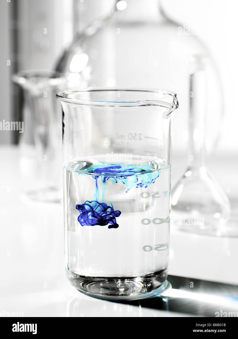 Blue Liquid Beaker Water Stock Photo Alamy