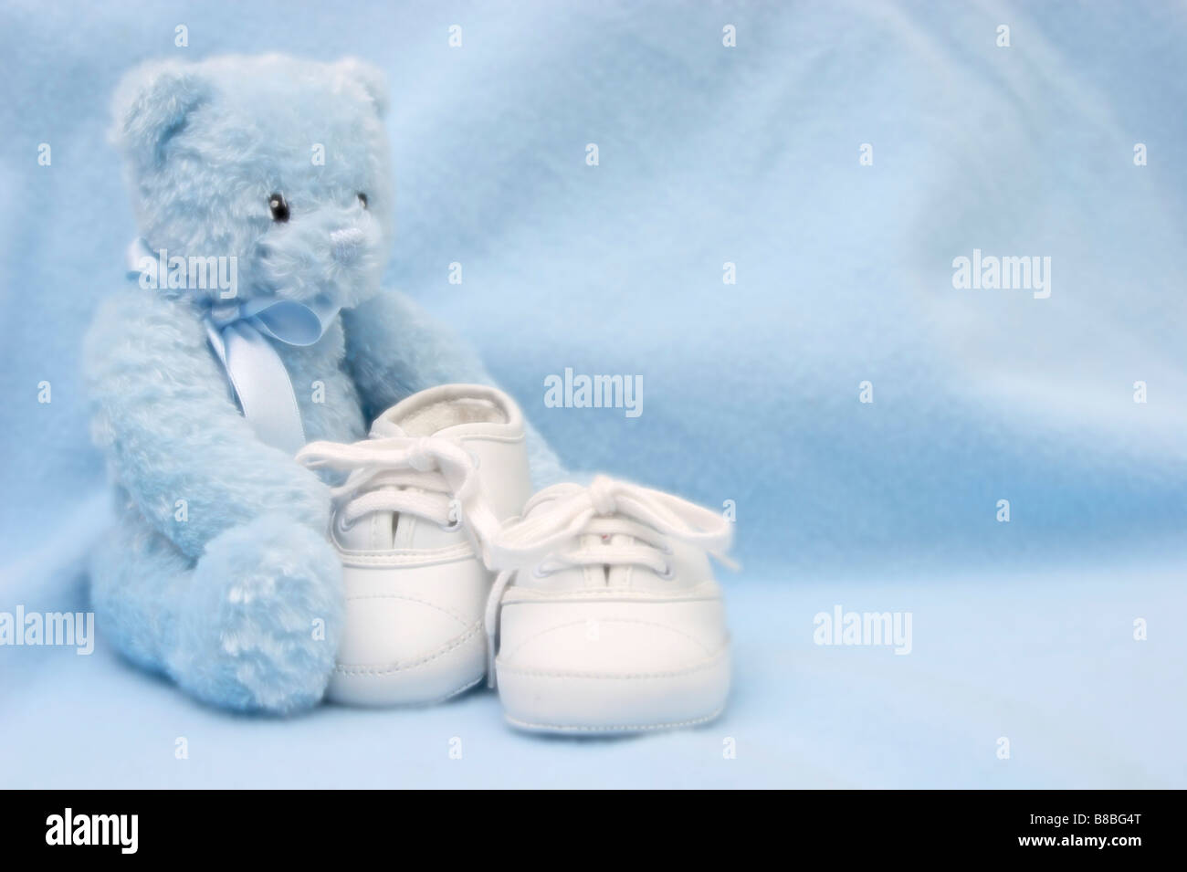 Blue Teddy Bear Baby Shoes Stock Photo - Alamy