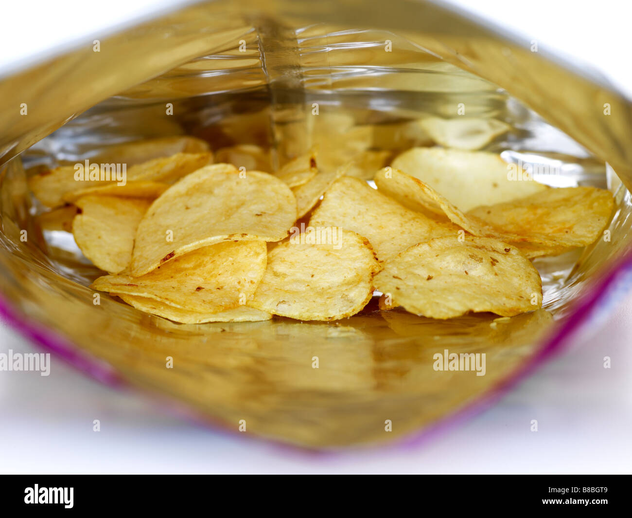 Open Bag Potato Chips Stock Photo Alamy