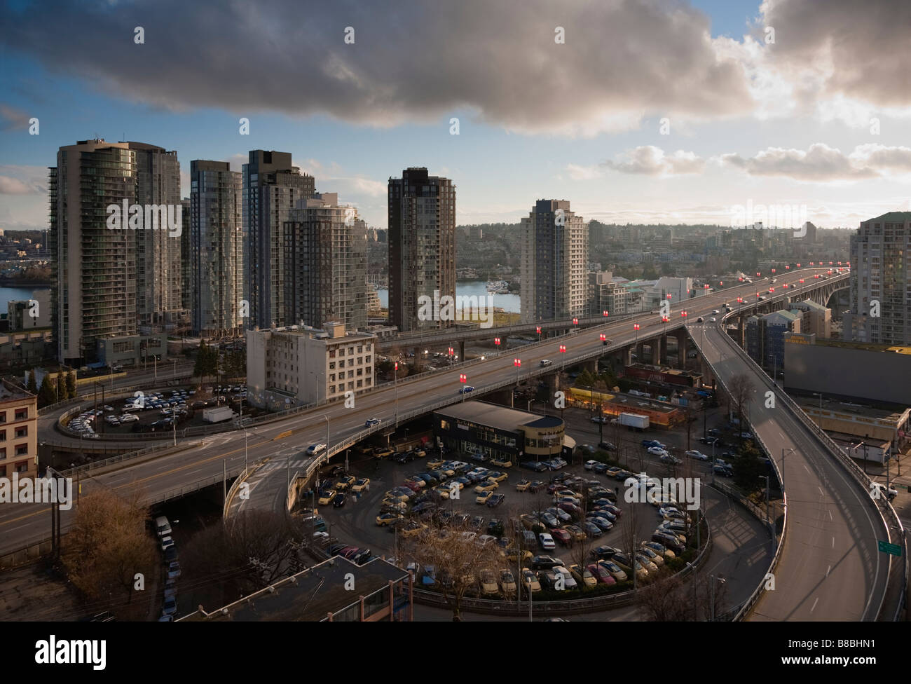 Granville Bridge and high rise apartments Vancouver British Columbia