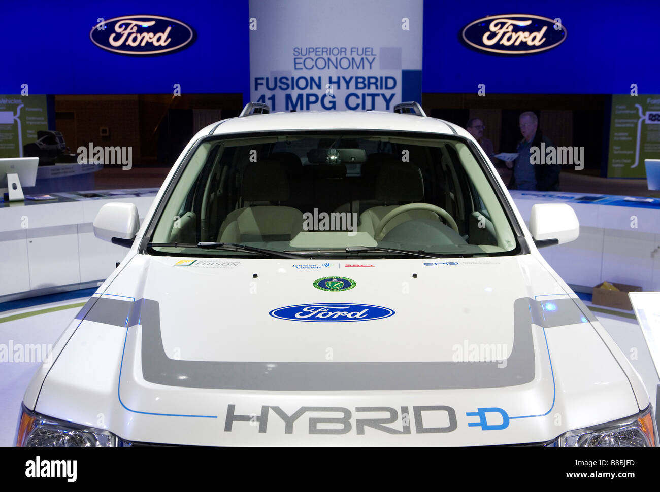 4 February 2009 Washington D C A Ford Escape electric hybrid vehicle on display at the Washington Auto Show. Stock Photo