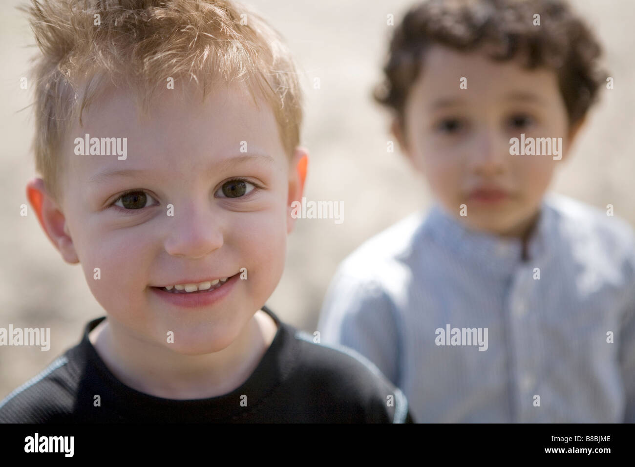 Portrait Two Little Boys Stock Photo - Alamy